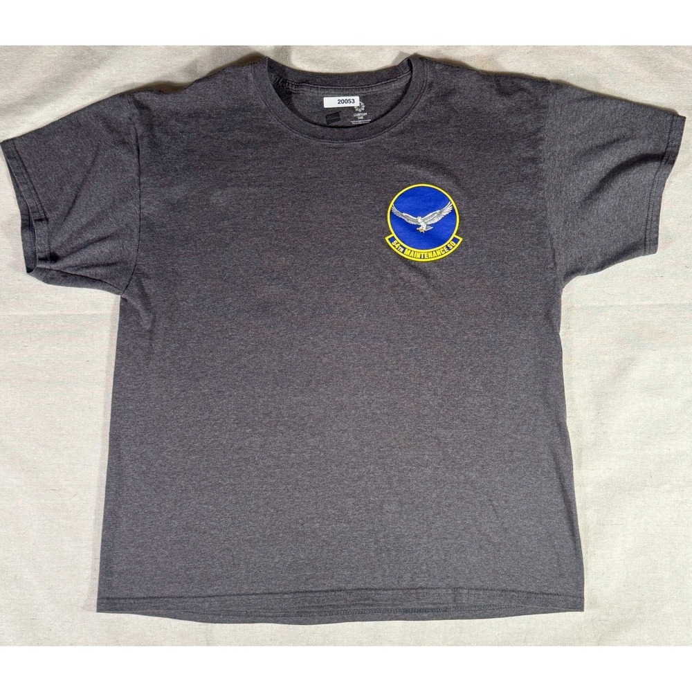 54th Maintenance Squadron T-Shirt Military Eagle Patch Gray Custom Ink Men's Tee - Picture 2 of 6